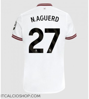 West Ham United Nayef Aguerd #27 Seconda Maglia 2023-24 Manica Corta